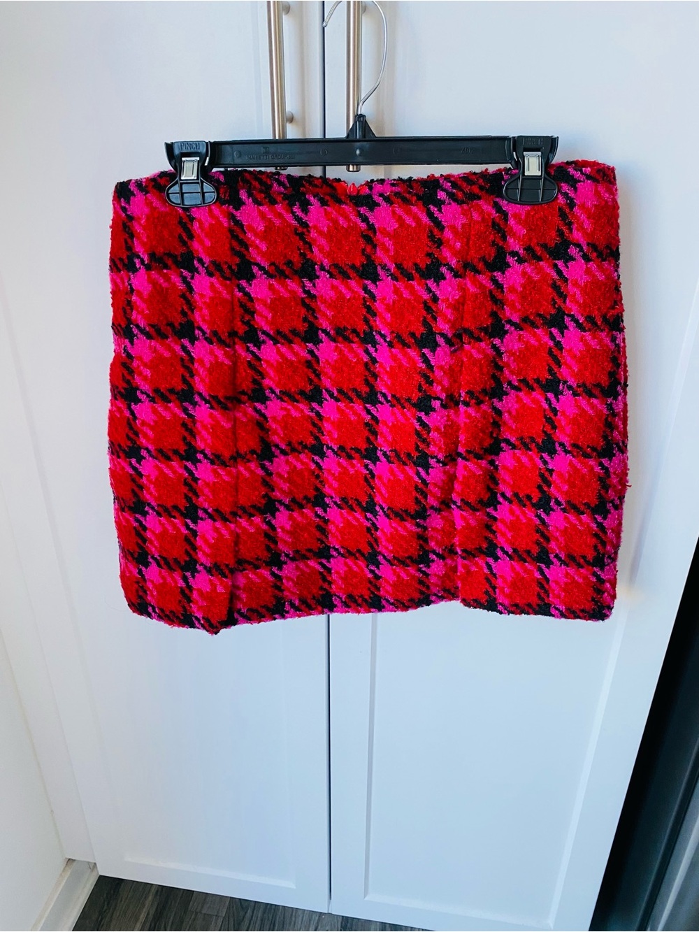 Promesa women’s large tweed mini skirt red lined